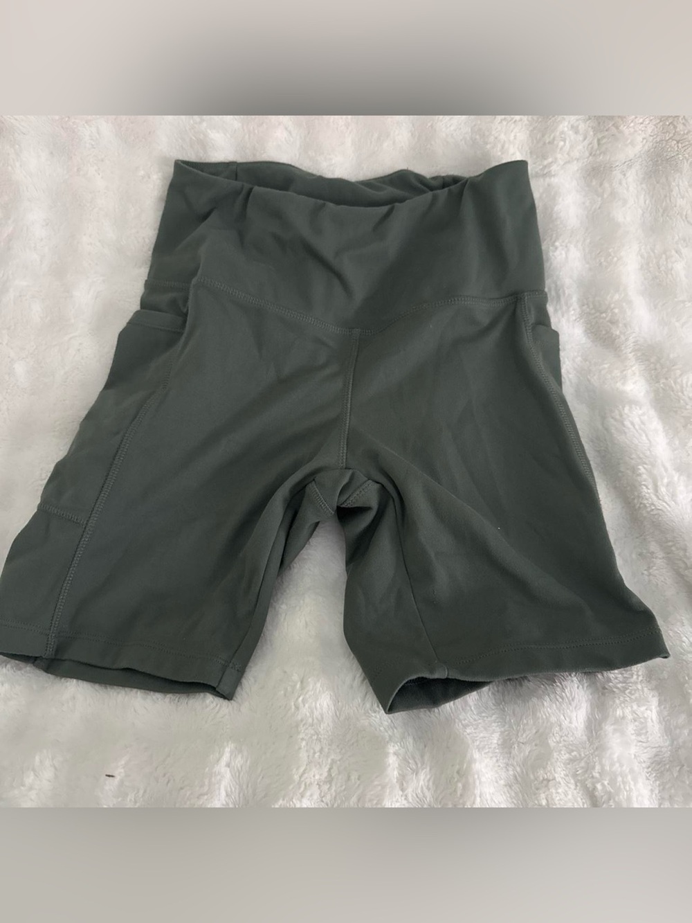 Danskin High-Waist Bike Shorts in Olive
